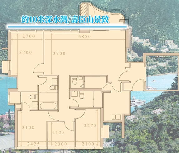 朝向深水灣與壽臣山的單位平面